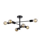 Lampy sufitowe loftowe - industrialne - Italux Piansi Wisząca Czarny mat 6xE27 40W PND-4025-6-BL - product 1