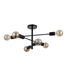 Lampy sufitowe loftowe - industrialne - Italux Piansi Wisząca Czarny mat 6xE27 40W PND-4025-6-BL - product 2