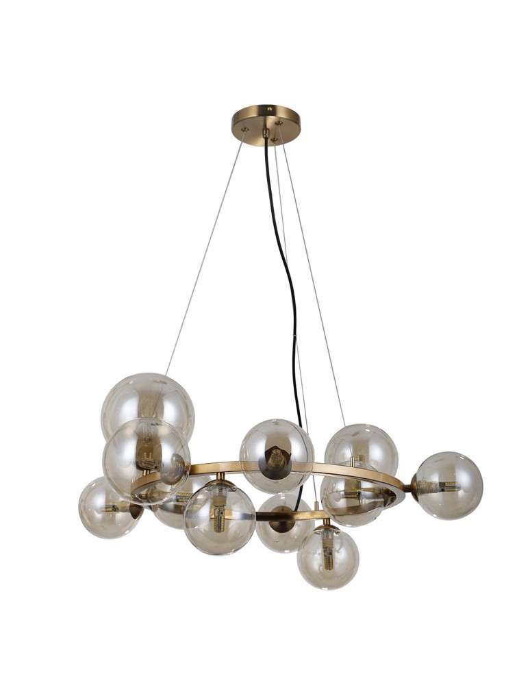 Lampy wiszące kule - Italux Canello Wisząca Miodowy mosiądz 11xG9 5W PND-406007-11-HBR - product kolory-swiatla.pl 2