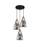 Lampy wiszące potrójne - Italux Solta Wisząca Czarny, dymiony 3xE27 40W PND-24342-3A-BK-SG - product 1
