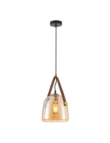 Italux Solta Wisząca Czarny, bursztynowy 1xE27 40W PND-24342-1-BK-AMB