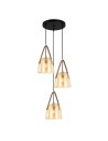 Italux Solta Wisząca Czarny, bursztynowy 3xE27 40W PND-24342-3A-BK-AMB
