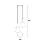 Lampy wiszące potrójne - Italux Deore Wisząca Brąz antyczny 3xE27 40W PND-5578-3S-BRO-BK - product 3