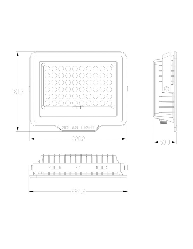 Lampy solarne - Italux Norla Solarna Czarny IP65 1xLED 200W 4000K SLR-42563-200W - product kolory-swiatla.pl 2
