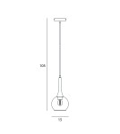 Lampy wiszące pojedyncze - Italux Favera Wisząca Brąz antyczny 1xE27 40W PND-42361-1-BRO-AMB - product 3