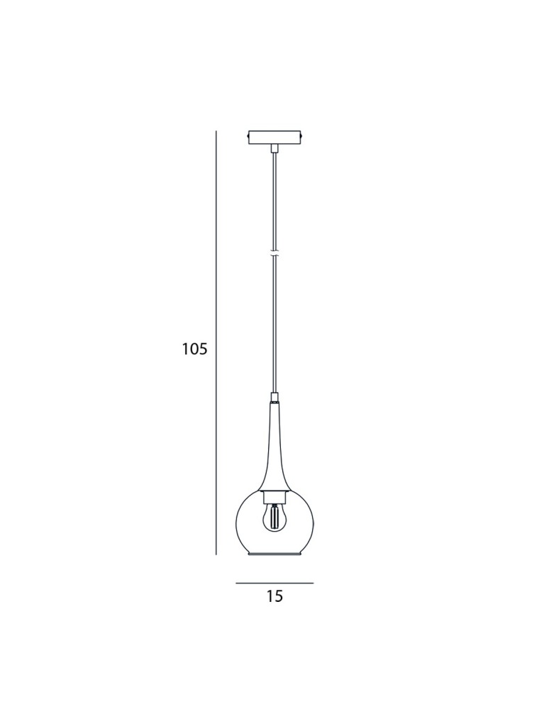 Lampy wiszące pojedyncze - Italux Favera Wisząca Brąz antyczny 1xE27 40W PND-42361-1-BRO-AMB - product kolory-swiatla.pl 3