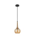 Lampy wiszące pojedyncze - Italux Favera Wisząca Brąz antyczny 1xE27 40W PND-42361-1-BRO-AMB - product 1