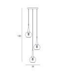 Lampy wiszące potrójne - Italux Favera Wisząca Brąz antyczny 3xE27 40W PND-42361-3A-BRO-AMB - product 3
