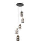 Lampy wiszące - Italux Menfi Wisząca matt black+honey brass 5xE27 40W PND-44236-5-BK-GD - product 1