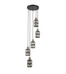 Lampy wiszące - Italux Menfi Wisząca matt black+honey brass 5xE27 40W PND-44236-5-BK-GD - product 4