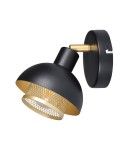 Lampy sufitowe reflektory - Italux Savio Reflektor/Spot Czarny mat, złoty 1xE14 40W SPL-27357-1-BK-GD - product 3