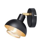 Lampy sufitowe reflektory - Italux Savio Reflektor/Spot Czarny mat, złoty 1xE14 40W SPL-27357-1-BK-GD - product 1