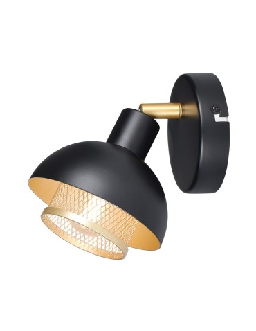 Italux Savio Reflektor/Spot Czarny mat, złoty 1xE14 40W SPL-27357-1-BK-GD