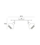 Lampy sufitowe reflektory - Italux Savio Reflektor/Spot Czarny mat, złoty 2xE14 40W SPL-27357-2-BK-GD - product 2