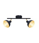 Lampy sufitowe reflektory - Italux Savio Reflektor/Spot Czarny mat, złoty 2xE14 40W SPL-27357-2-BK-GD - product 1
