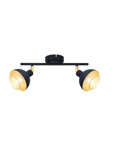 Italux Savio Reflektor/Spot Czarny mat, złoty 2xE14 40W SPL-27357-2-BK-GD