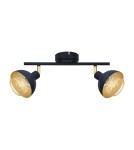 Lampy sufitowe reflektory - Italux Savio Reflektor/Spot Czarny mat, złoty 2xE14 40W SPL-27357-2-BK-GD - product 3