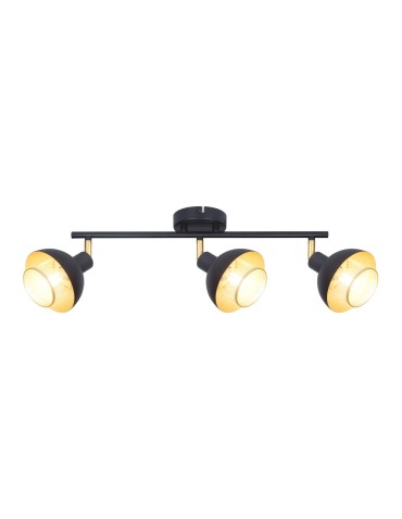 Italux Savio Reflektor/Spot Czarny mat, złoty 3xE14 40W SPL-27357-3-BK-GD