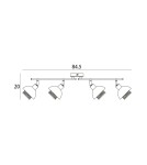 Lampy sufitowe reflektory - Italux Savio Reflektor/Spot Czarny mat, złoty 4xE14 40W SPL-27357-4-BK-GD - product 2