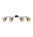 Lampy sufitowe reflektory - Italux Savio Reflektor/Spot Czarny mat, złoty 4xE14 40W SPL-27357-4-BK-GD - product 1