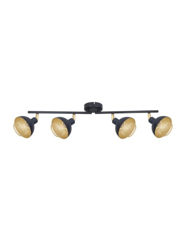 Italux Savio Reflektor/Spot Czarny mat, złoty 4xE14 40W SPL-27357-4-BK-GD