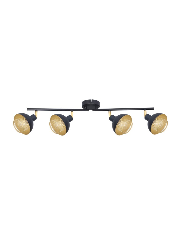 Italux Savio Reflektor/Spot Czarny mat, złoty 4xE14 40W SPL-27357-4-BK-GD
