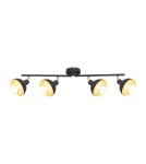 Lampy sufitowe reflektory - Italux Savio Reflektor/Spot Czarny mat, złoty 4xE14 40W SPL-27357-4-BK-GD - product 3