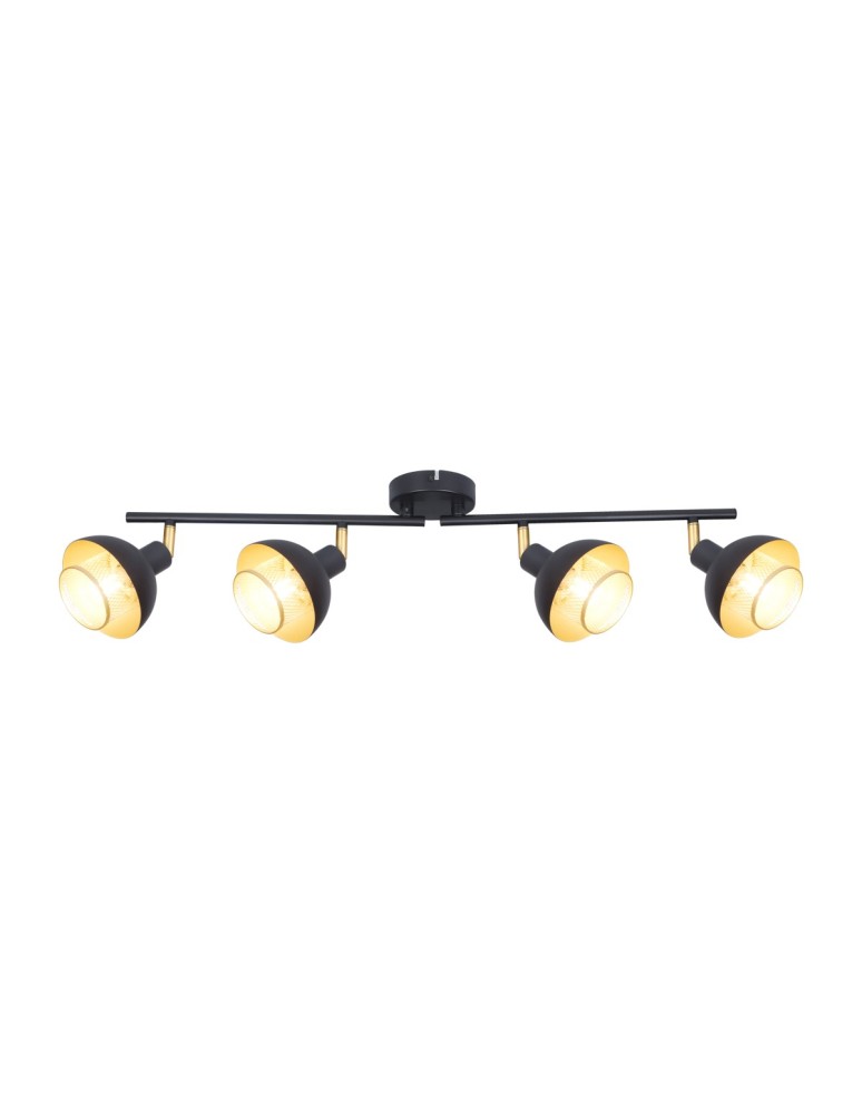 Italux Savio Reflektor/Spot Czarny mat, złoty 4xE14 40W SPL-27357-4-BK-GD