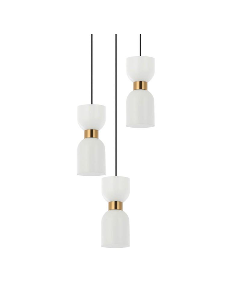 Lampy wiszące potrójne - Italux Monza Wisząca Mosiężny 3xE27 40W PND-57602-3-BK+BRO - product kolory-swiatla.pl 2