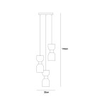 Lampy wiszące potrójne - Italux Monza Wisząca Mosiężny 3xE27 40W PND-57602-3-BK+BRO - product 3