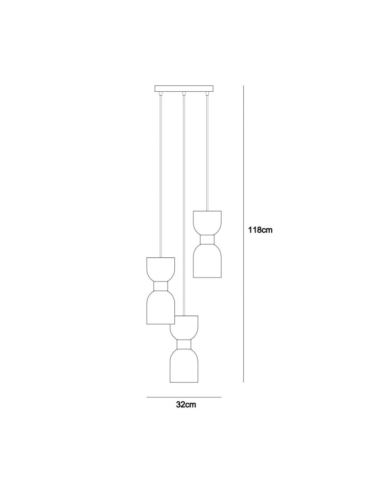 Lampy wiszące potrójne - Italux Monza Wisząca Mosiężny 3xE27 40W PND-57602-3-BK+BRO - product kolory-swiatla.pl 3