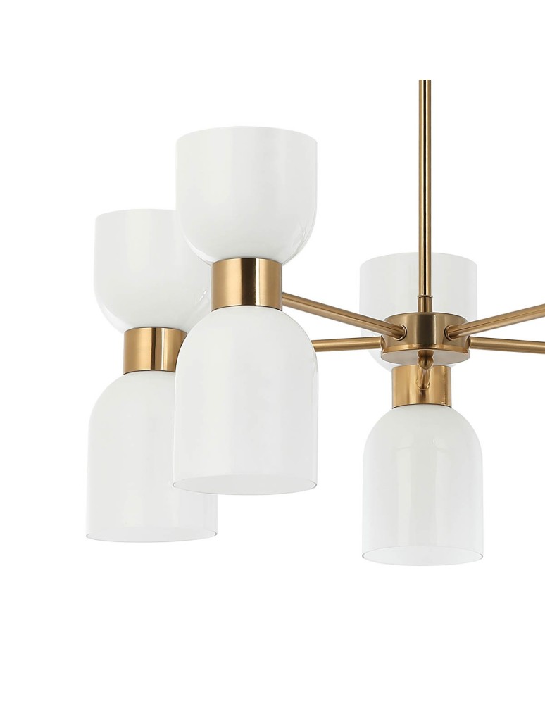 Żyrandole - Italux Monza Wisząca Mosiężny 10xE27 40W PND-57602-5-BRO - product kolory-swiatla.pl 2