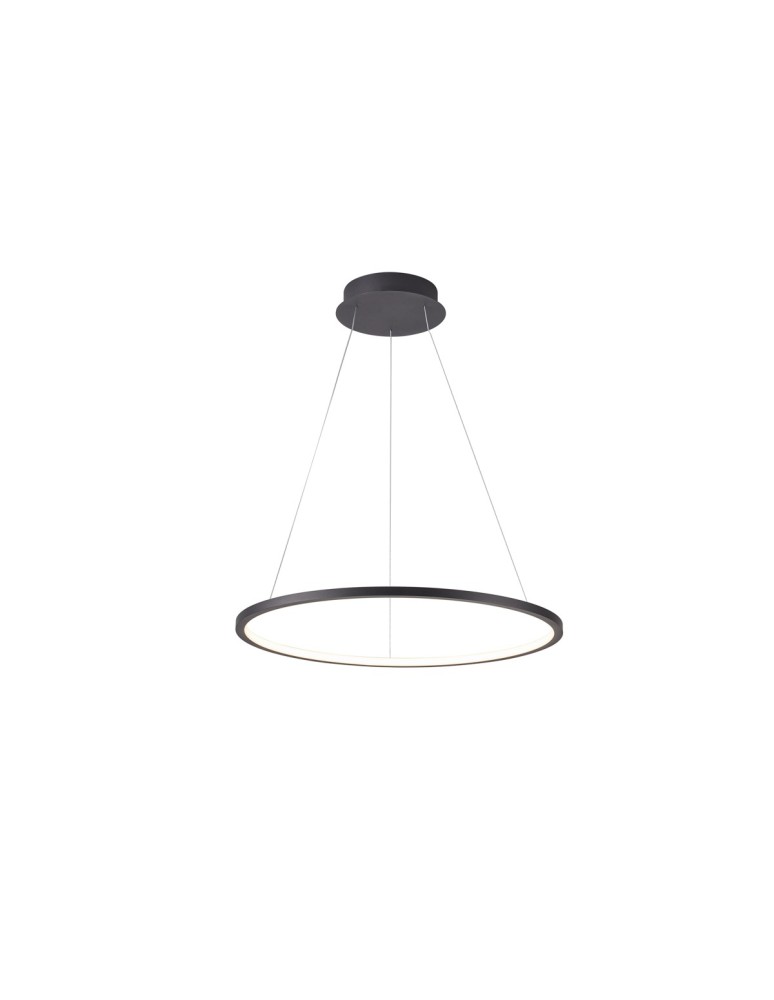 Lampy wiszące okręgi - Italux Vinola Wisząca Czarny 1xLED 38W 3000K+4000K PND-56135B-060RPC-BK-3KS4K-TRDIMM - product kolory-swiatla.pl 2