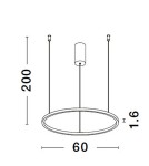Lampy wiszące - Luces Exclusivas TOLUCA Wisząca Nowoczesna czarny 1xLED max 36W 3000K LE42780 - produkt 2