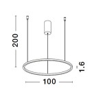 Lampy wiszące - Luces Exclusivas TOLUCA Wisząca Nowoczesna biały 1xLED max 58W 3000K LE42785 - product 3