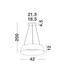 Lampy wiszące - Luces Exclusivas CANCUN Wisząca Nowoczesna biały 1xLED max 40W 3000K LE42801 - product 2