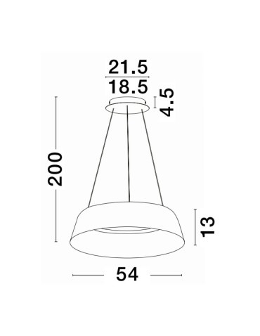 Luces Exclusivas CANCUN Wisząca Nowoczesna czarny 1xLED max 50W 3000K LE42804 - produkt 2