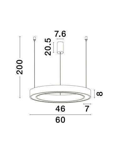 Luces Exclusivas SONORA Wisząca Nowoczesna biały 1xLED max 50W 2700-4000K LE42807 - produkt 2