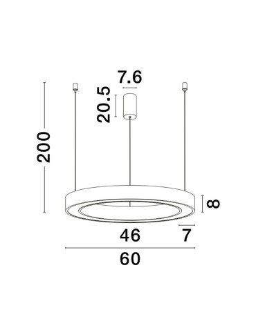 Luces Exclusivas SONORA Wisząca Nowoczesna czarny 1xLED max 50W 2700-4000K LE42808 - produkt 2