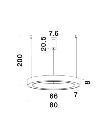 Luces Exclusivas SONORA Wisząca Nowoczesna biały 1xLED max 60W 2700-4000K LE42810 - produkt 2
