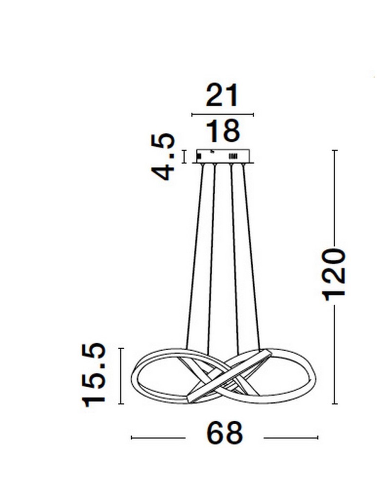 Luces Exclusivas CHIAPAS Wisząca Nowoczesna czarny 1xLED max 54W 3000K LE42834