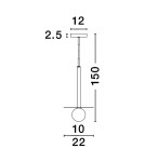 Lampy wiszące - Luces Exclusivas URUAPAN Wisząca Nowoczesna czarny 1xG9 max 5W LE42886 - produkt 2