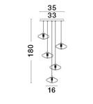 Lampy wiszące - Luces Exclusivas NAYARIT Wisząca Nowoczesna złoty i odcienie złota 5xG9 max 25W LE42901 - product 3