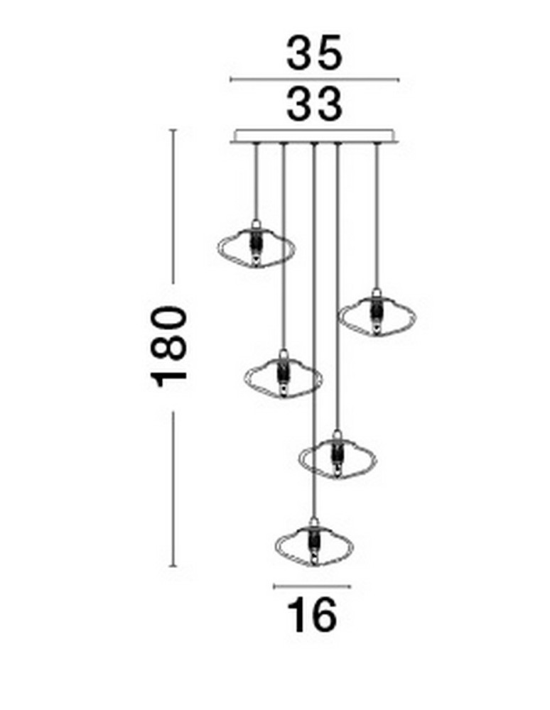 Lampy wiszące - Luces Exclusivas NAYARIT Wisząca Nowoczesna złoty i odcienie złota 5xG9 max 25W LE42901 - product kolory-swiatla.pl 3