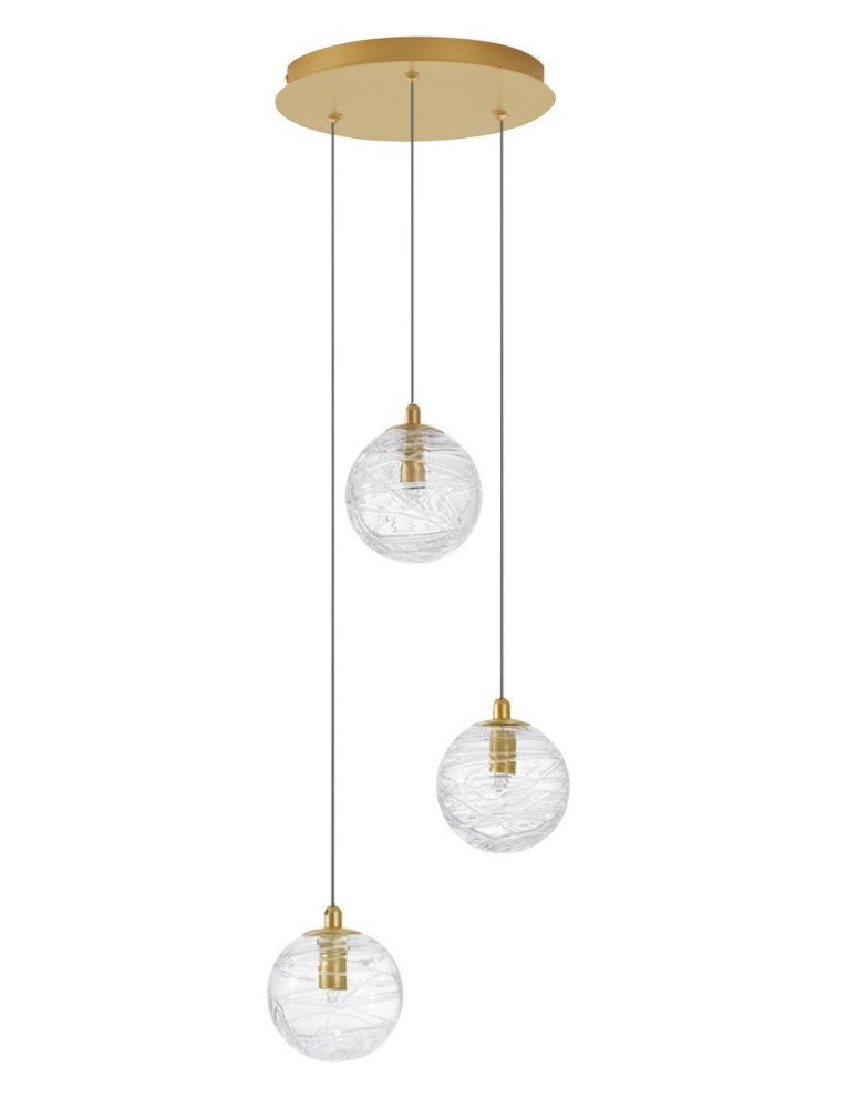 Lampy wiszące kule - Luces Exclusivas CABRAL Wisząca Nowoczesna złoty i odcienie złota 3xG9 max 15W LE42904 - produkt kolory-swiatla.pl 1