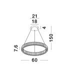 Lampy wiszące - Luces Exclusivas BAUTA Wisząca Nowoczesna srebrny i odcienie srebra 1xLED max 40W 3500K LE42915 - product 2