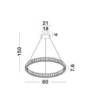 Lampy wiszące - Luces Exclusivas BAUTA Wisząca Nowoczesna srebrny i odcienie srebra 1xLED max 47W 3500K LE42916 - produkt 2