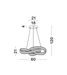 Lampy wiszące - Luces Exclusivas SINALOA Wisząca Nowoczesna srebrny i odcienie srebra 1xLED max 50W 3500K LE42923 - product 3