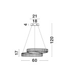 Lampy wiszące - Luces Exclusivas SINALOA Wisząca Nowoczesna srebrny i odcienie srebra 1xLED max 50W 3500K LE42924 - product 2