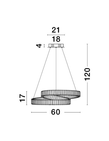 Luces Exclusivas SINALOA Wisząca Nowoczesna srebrny i odcienie srebra 1xLED max 50W 3500K LE42924 - produkt 2